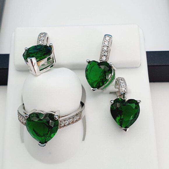 "925 Sterling Silver Cubic Zircon Jewelry Set, UU1P7A7107 - Picture 1 of 9